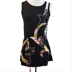 HavenBleu Mini Dress Womens S Vtg Y2K  Beads Applique  Perfect Swimsuit Cover Up